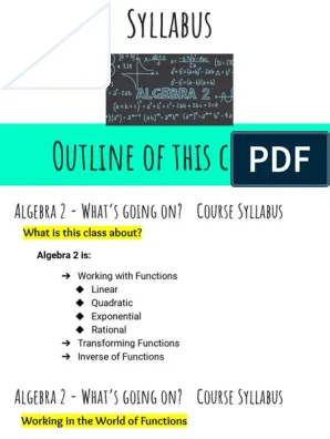 Algebra 2 Syllabus PDF