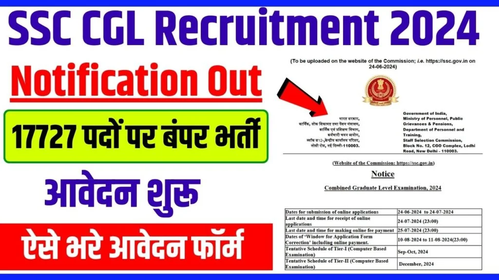 SSC CGL Recruitment 2024 :Online Form 2024: A Comprehensive Guide to 17,727 Posts